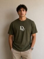 Drop Shoulder Dior Printed T-Shirt - Image 5