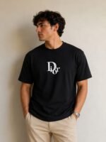 Drop Shoulder Dior Printed T-Shirt - Image 4